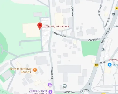 Lokalizacja H2Ostróg Aquapark Racibórz na mapie